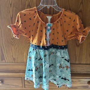 MATILDA JANE GIRLS HALLOWEEN/FALL BLACK CAT & GHOSTS/PUMPKIN TOP, SZ 14, LN!